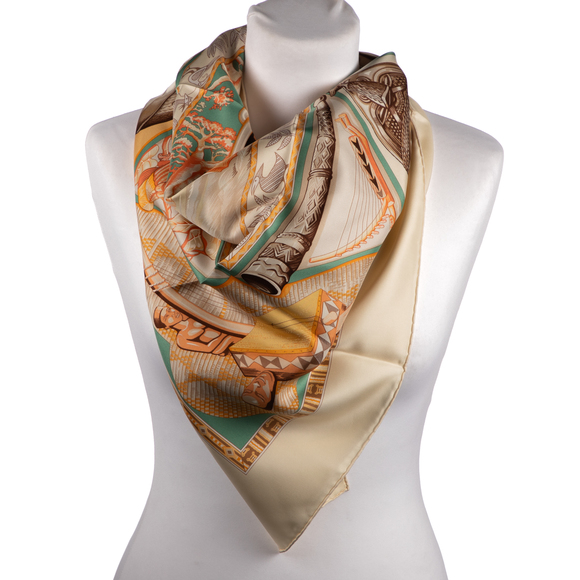 Hermes Scarf Au Son du Tam Tam by Laurence Bourthoumieux - Picture 2 of 2